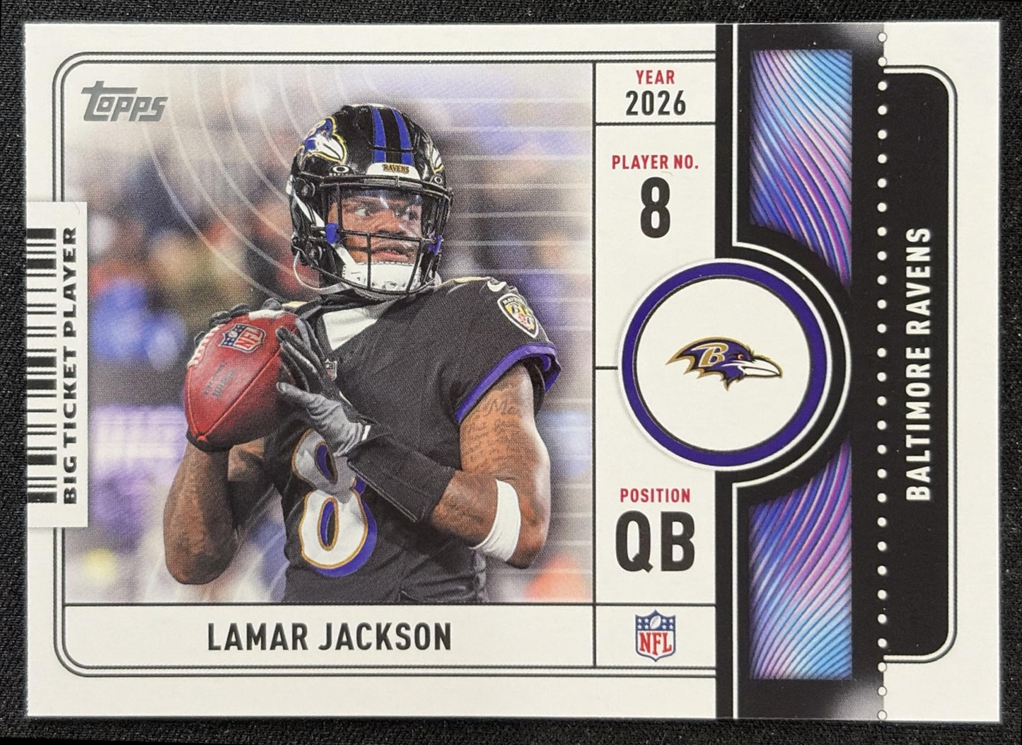 Lamar Jackson 2026 Topps Big Ticket Players Ravens front
