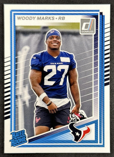 Woody Marks 2025 Panini Donruss Rated Rookie Texans Sports Trading Cards