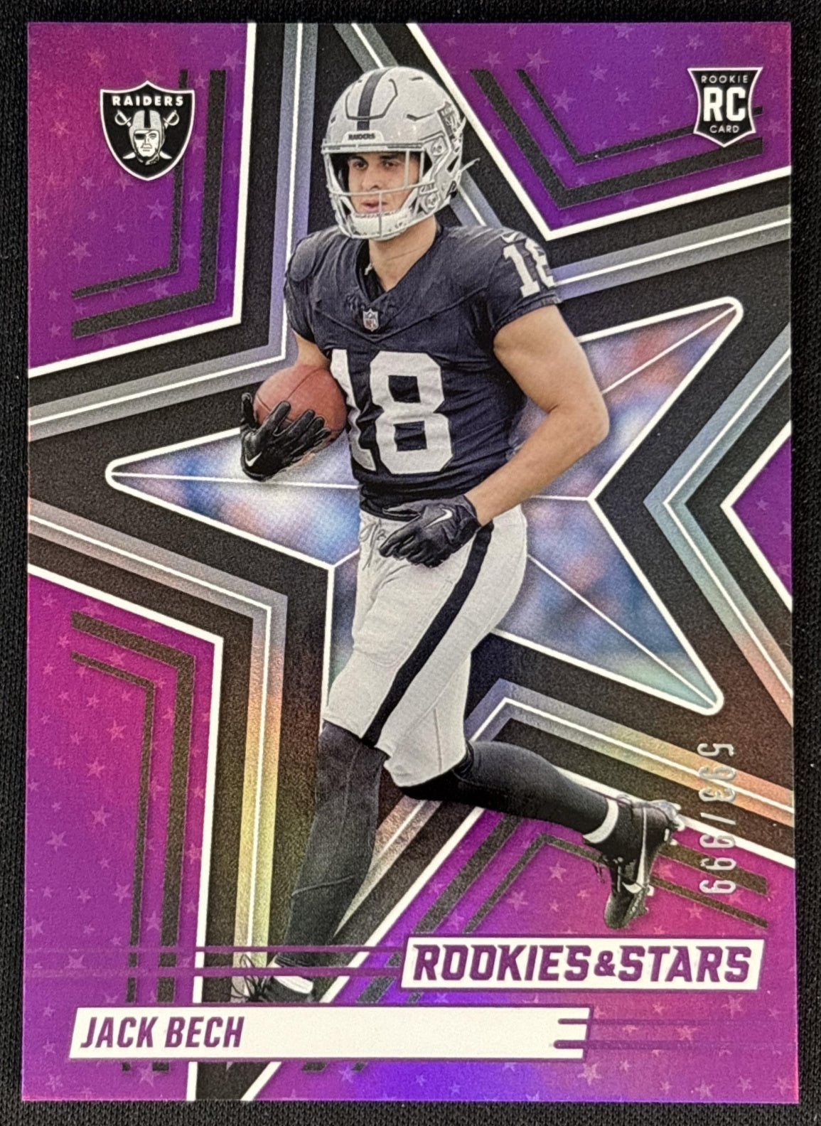 Jack Bech 2025 Panini Rookies & Stars Purple /999 Raiders
