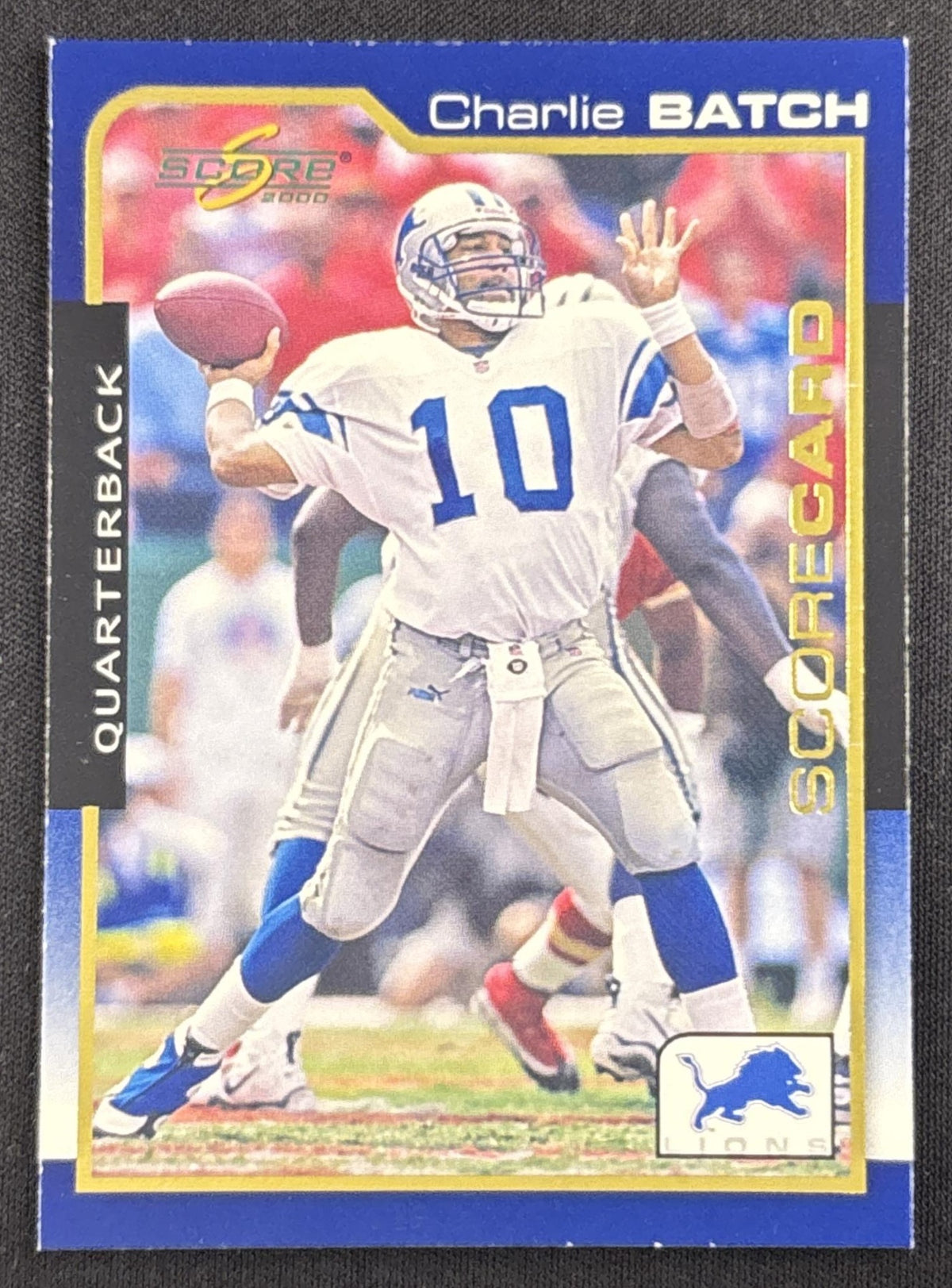Charlie Batch 2000 Score Scorecard /2000 Lions