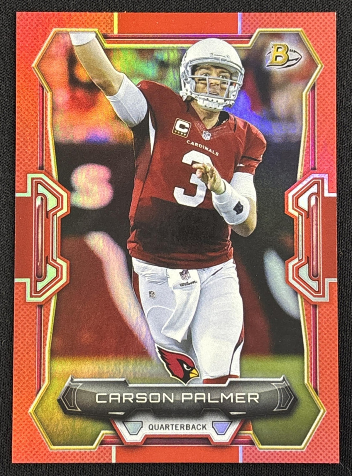 Carson Palmer 2015 Bowman Veterans Rainbow Red /25 Cardinals - Front
