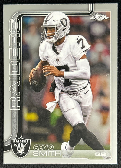 Geno Smith 2025 Topps Chrome Raiders Jets Default Title Sports Trading Cards