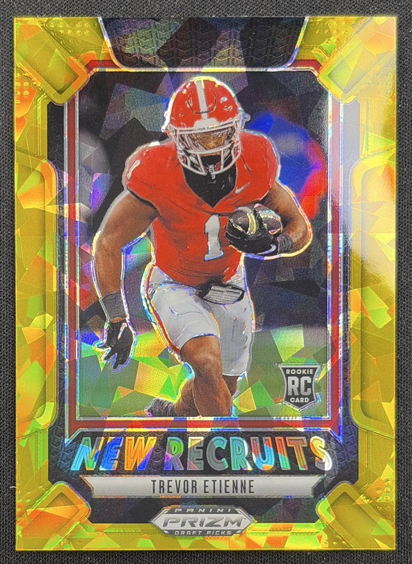 Trevor Etienne 2025 Panini Prizm Draft Picks New Recruits Gold Ice Bulldogs