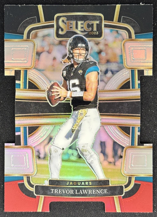Trevor Lawrence 2023 Panini Select Black and Red Prizms Die Cut Jaguars Sports Trading Cards