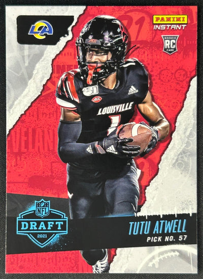 Tutu Atwell 2021 Instant NFL Draft Night Rams Sports Trading Card