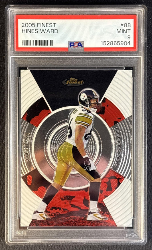 Hines Ward 2005 Topps Finest PSA 9 Steelers 152865904 front
