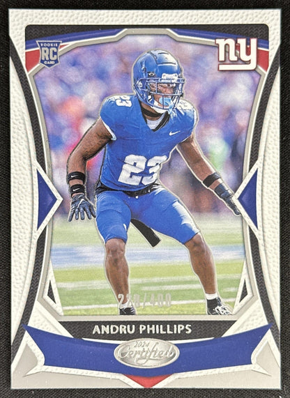 Andru Phillips 2024 Panini Certified Rookies /400 Giants