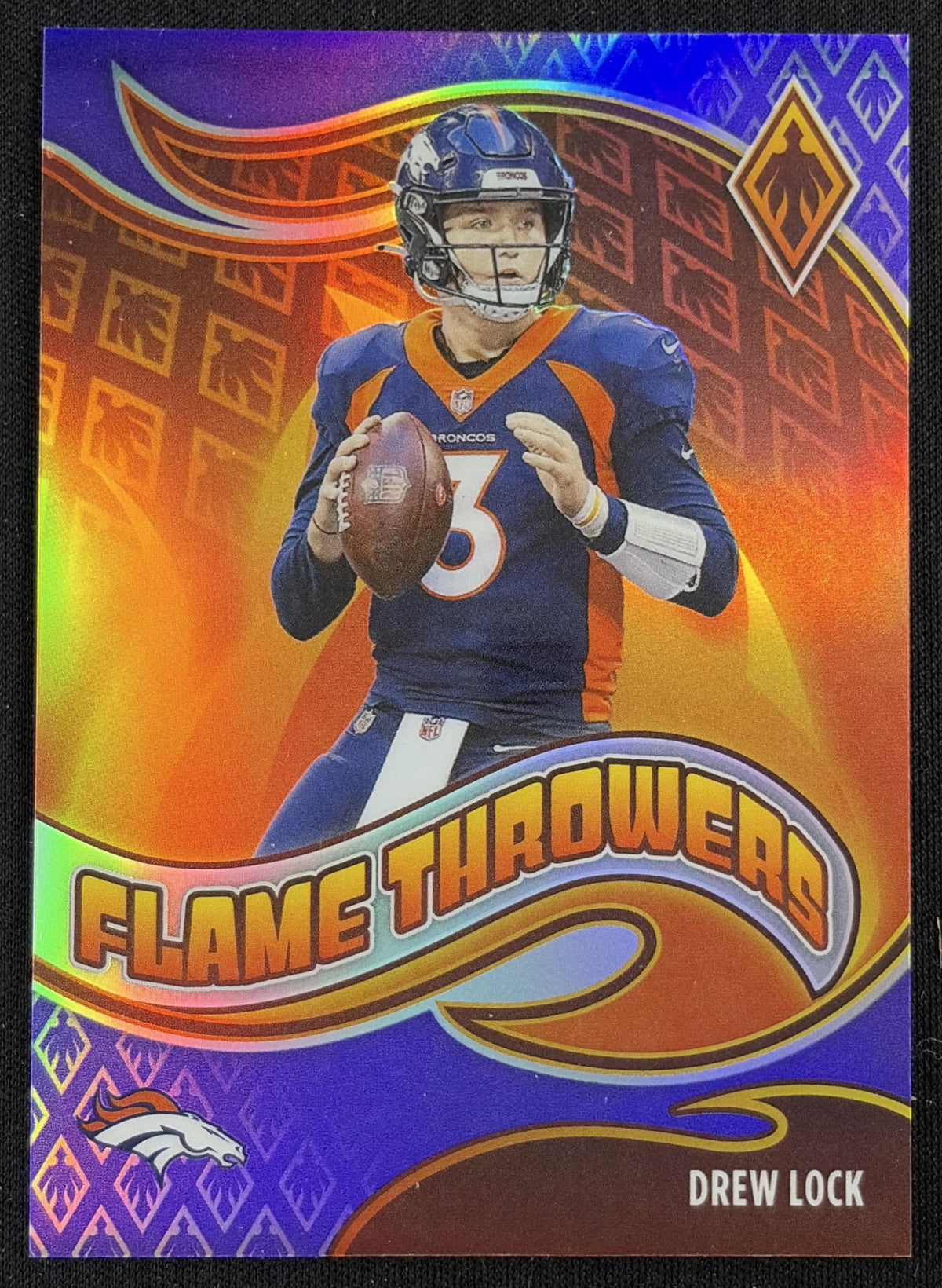 Drew Lock 2021 Panini Phoenix Flame Throwers Purple /125 Broncos - front