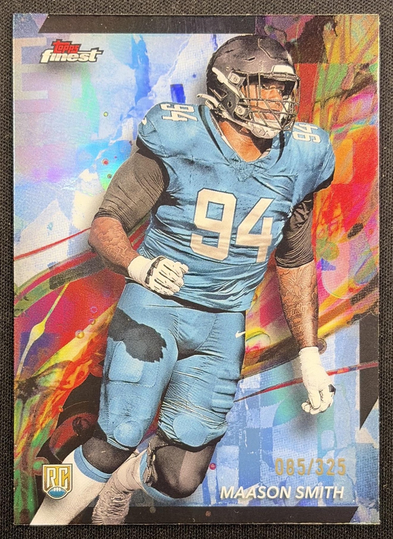 Maason Smith 2024 Topps Finest Sky Blue Refractor /325 Jaguars Jacksonville Jaguars
