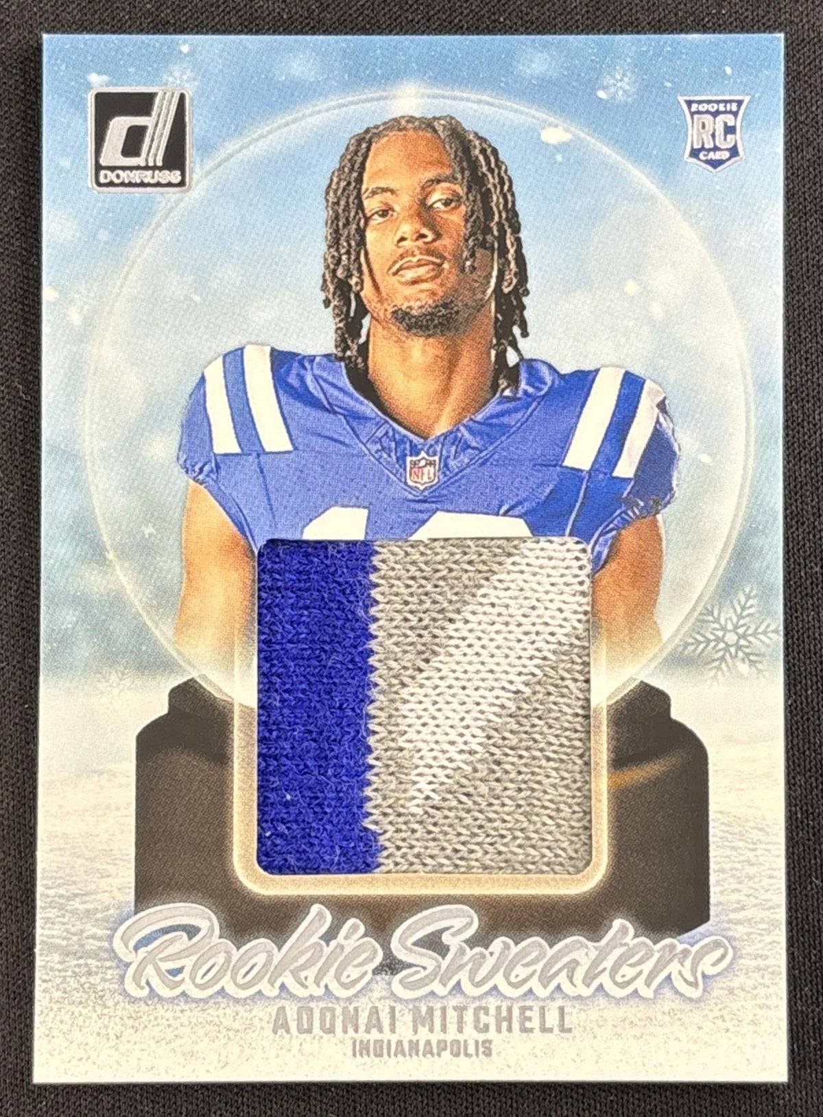Adonai Mitchell 2024 Panini Donruss Rookie Holiday Sweater Colts #1