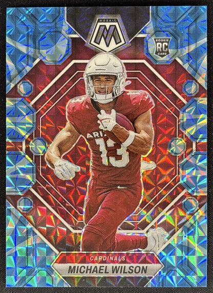 Michael Wilson 2023 Panini Mosaic Reactive Blue Mosaic Cardinals Sports Trading Cards