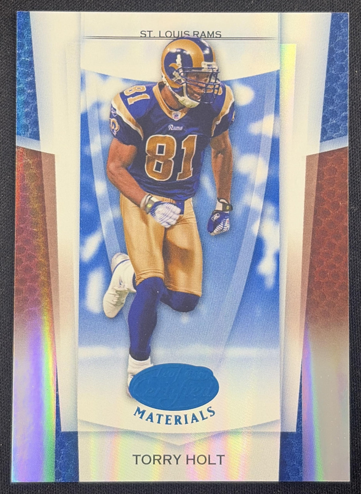 Torry Holt 2007 Leaf Certified Materials Mirror Blue /50 Rams Sports Trading Card