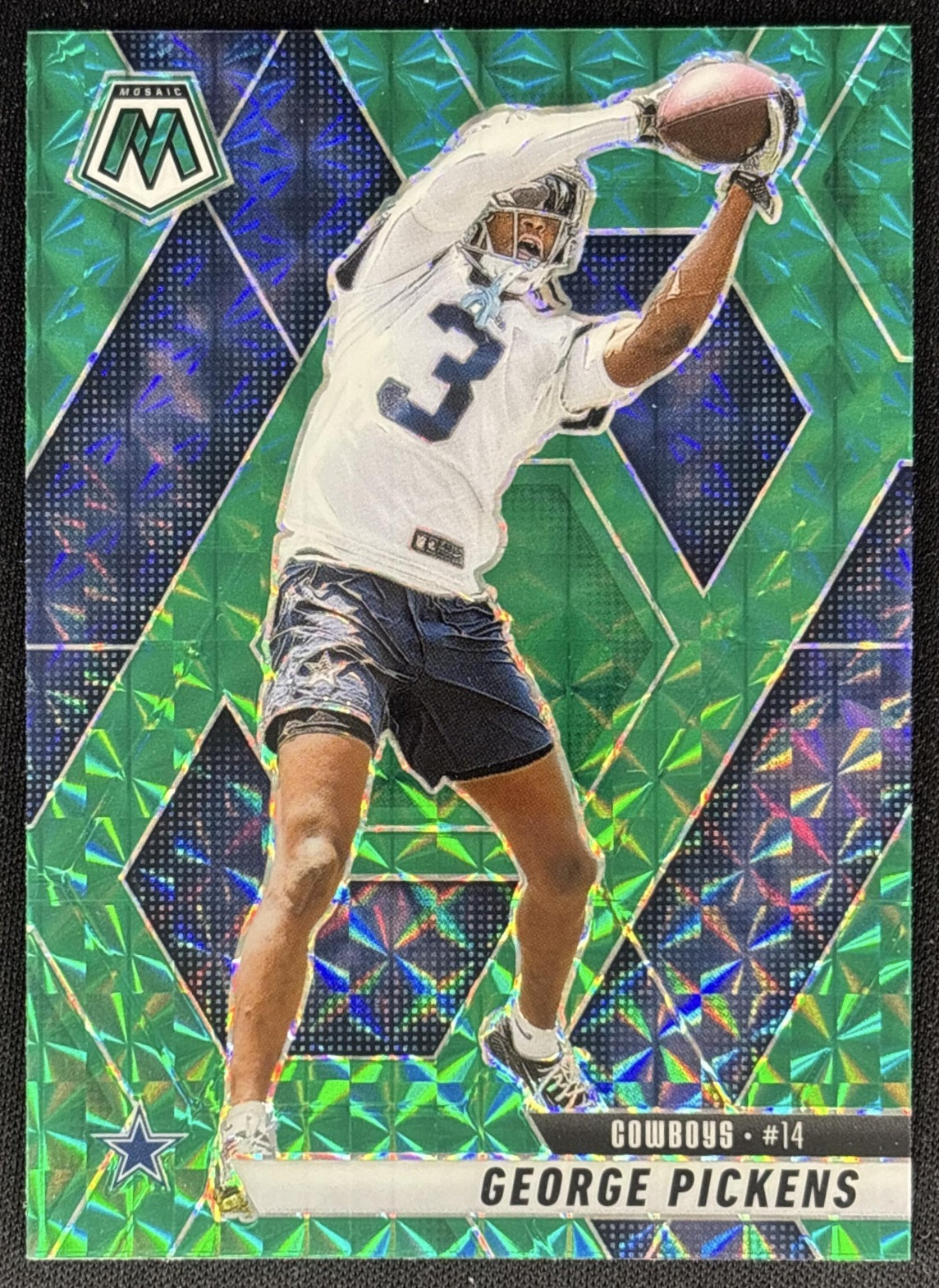 George Pickens 2025 Panini Mosaic Green Prizm Cowboys Sports Trading Cards