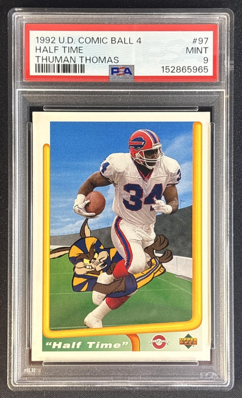 Half Time 1992 Upper Deck Comic Ball IV PSA 9 Bills front