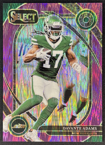 Davante Adams 2024 Panini Select Club Purple Prizm Shock /360 Jets Sports Trading Cards