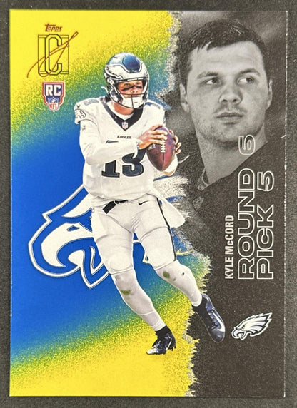 Kyle McCord 2025 Topps Signature Class Rookie Blue & Yellow Foil Eagles