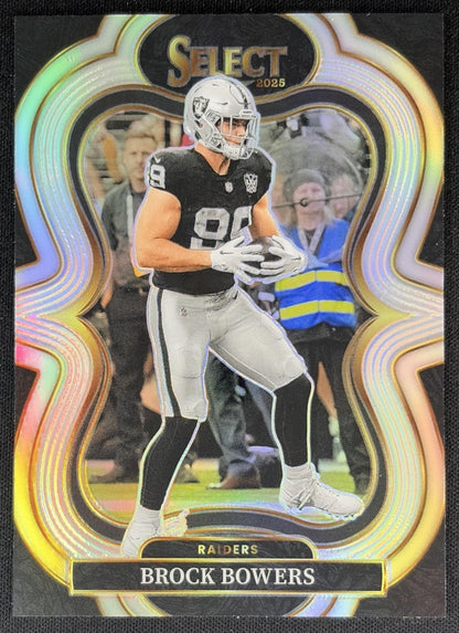 Brock Bowers 2025 Panini Select Suite Level Silver Prizm Raiders Sports Trading Cards
