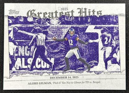 Alohi Gilman 2026 Topps 2025 Flagship Greatest Hits Ravens