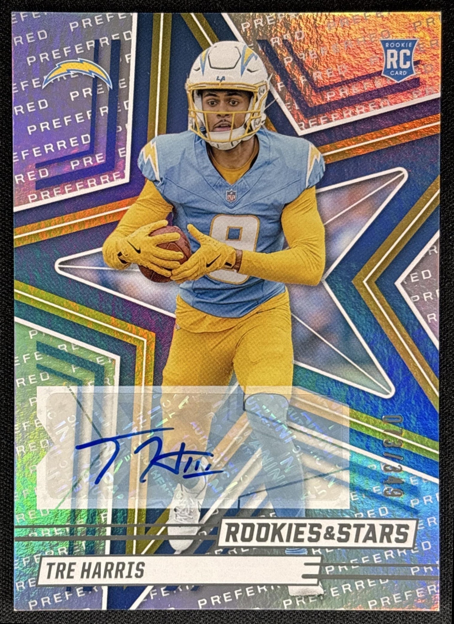 Tre Harris 2025 Panini Rookies & Stars Signatures Chargers