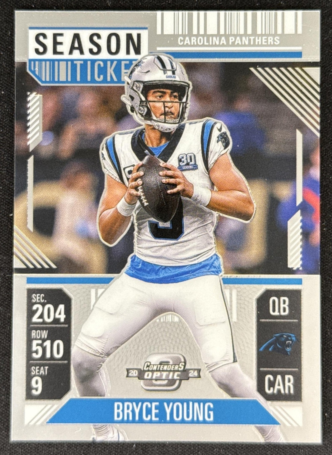 Bryce Young 2024 Panini Contenders Optic Season Ticket Panthers Sports Trading Card
