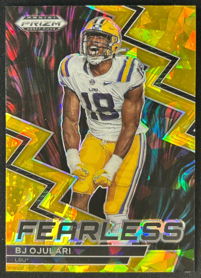 BJ Ojulari 2023 Prizm Draft Picks Fearless Gold Ice Tigers Cardinals Sports Trading Card
