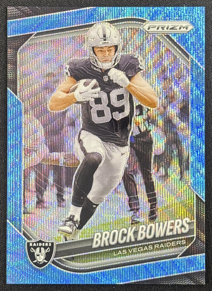Brock Bowers 2025 Panini Prizm Blue Wave /230 Raiders