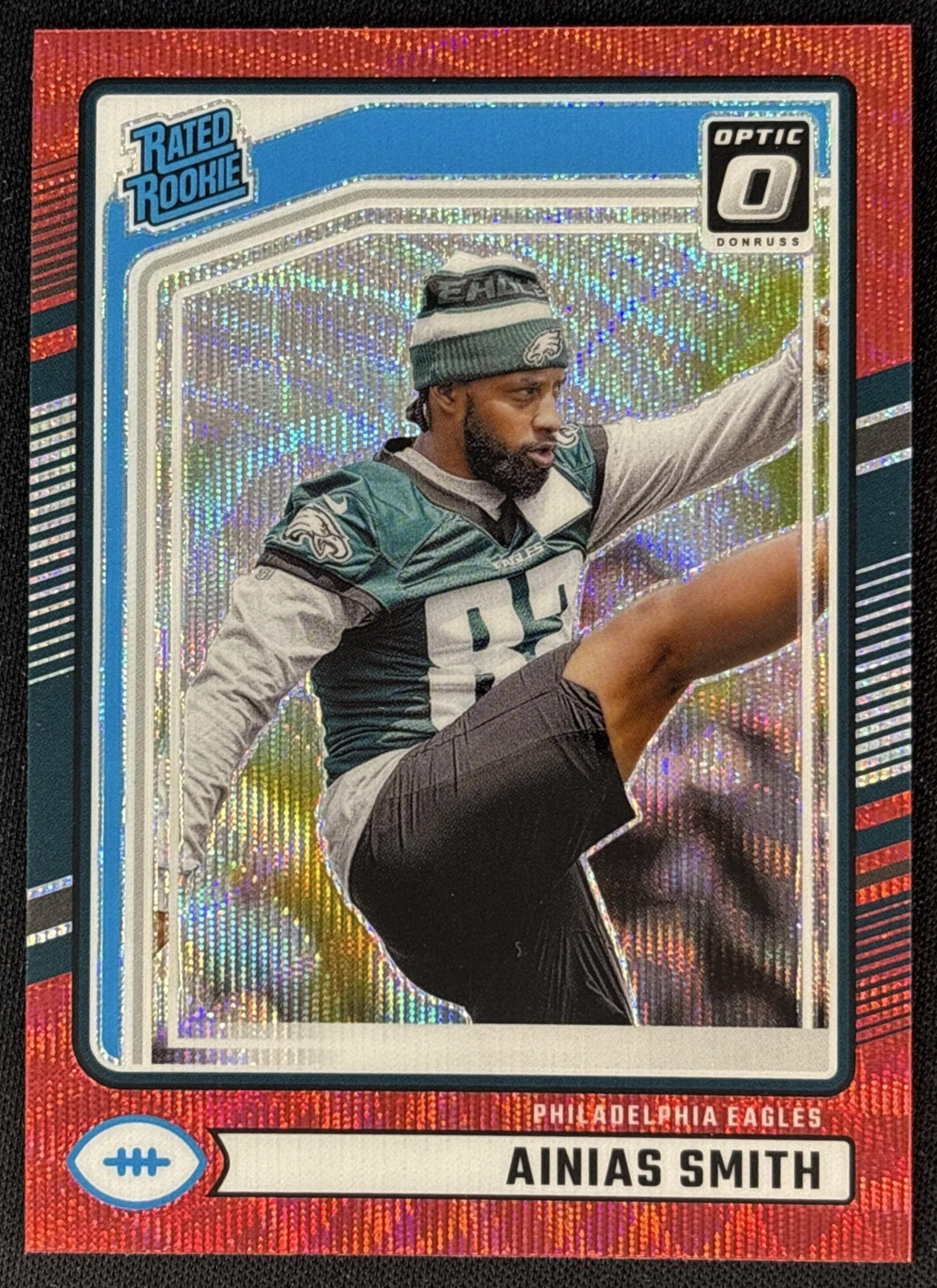 Ainias Smith 2024 Panini Donruss Optic Rated Rookie Preview Red Wave Eagles