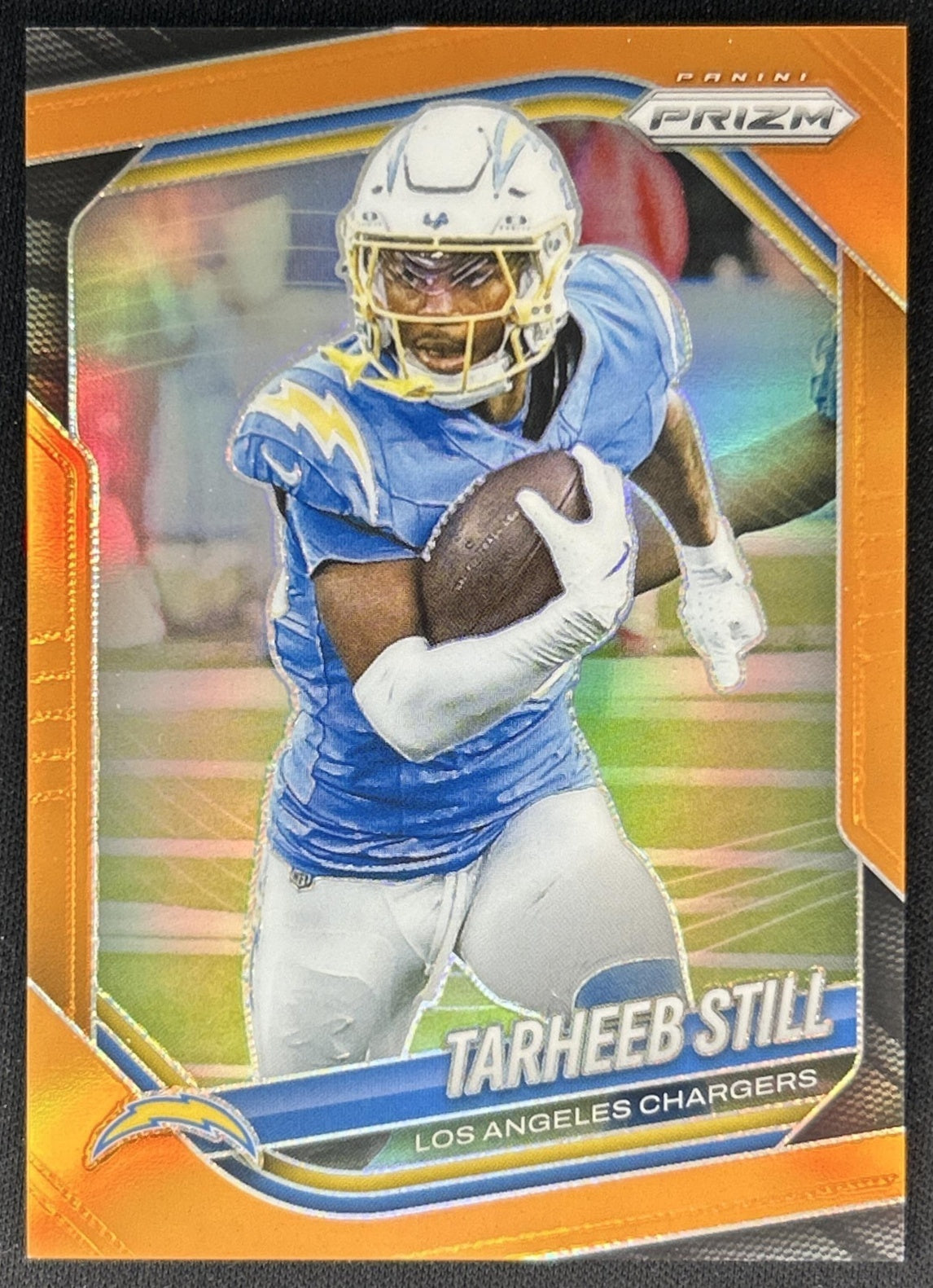 Tarheeb Still 2025 Panini Prizm Orange /249 Chargers