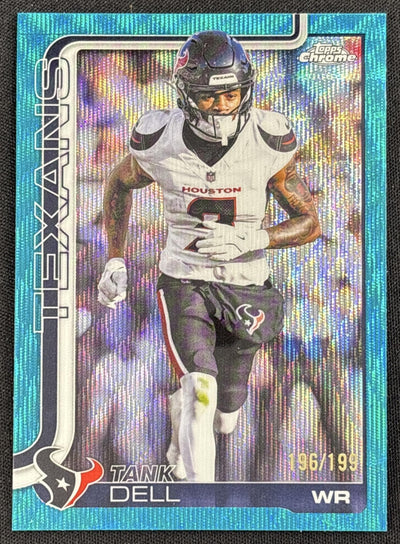 Tank Dell 2025 Topps Chrome Aqua Wave Refractor /199 Texans Sports Trading Card