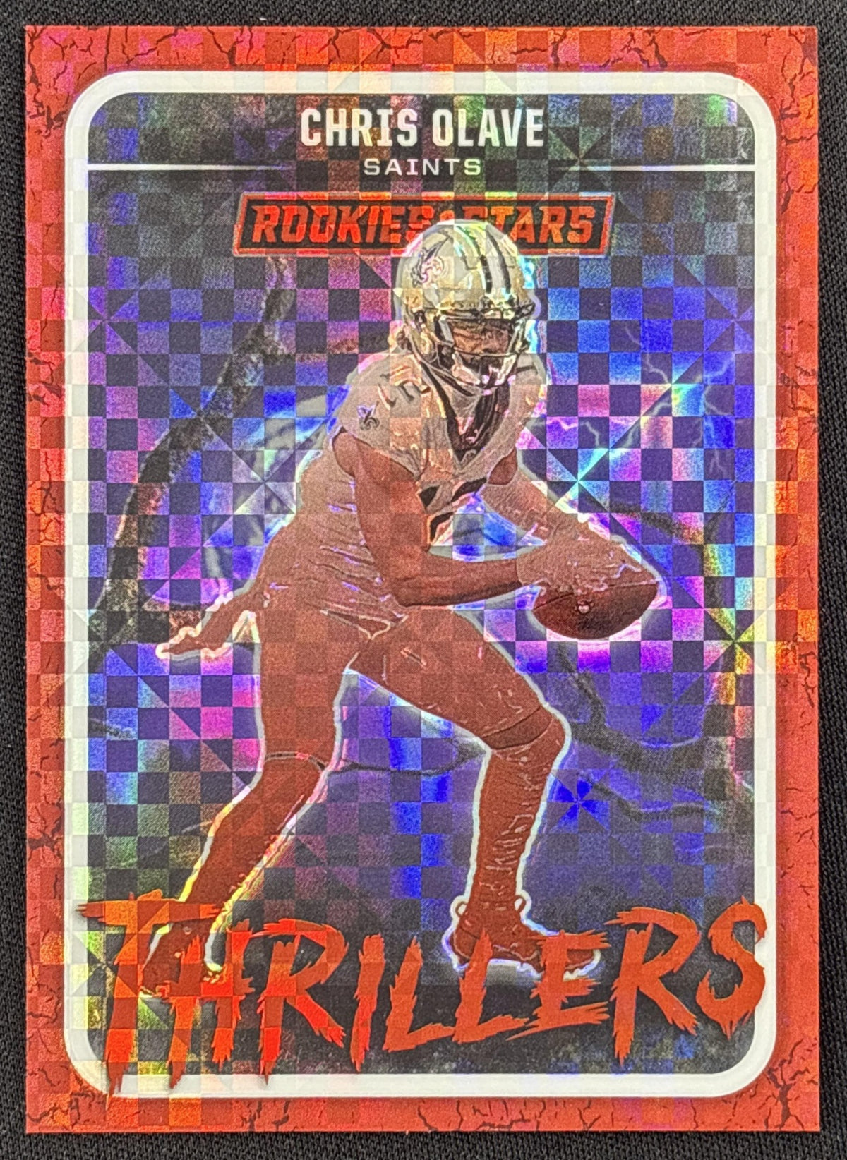 Chris Olave 2025 Panini Rookies & Stars Thrillers Red Plaid Saints