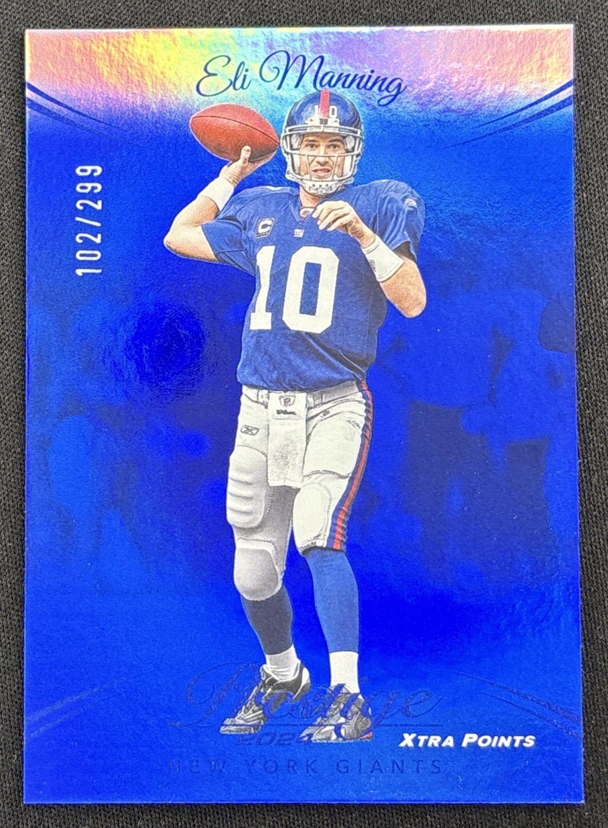 Eli Manning 2024 Panini Prestige Blue Premium Xtra Points /299 Giants