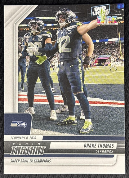 Drake Thomas 2026 Panini Instant Super Bowl LIX Champions Seattle Seahawks