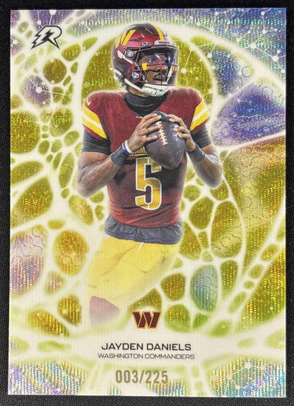 Jayden Daniels 2025 Resurgence Protonyx Yellow Surge Refractor /225 Commanders Sports Trading Cards