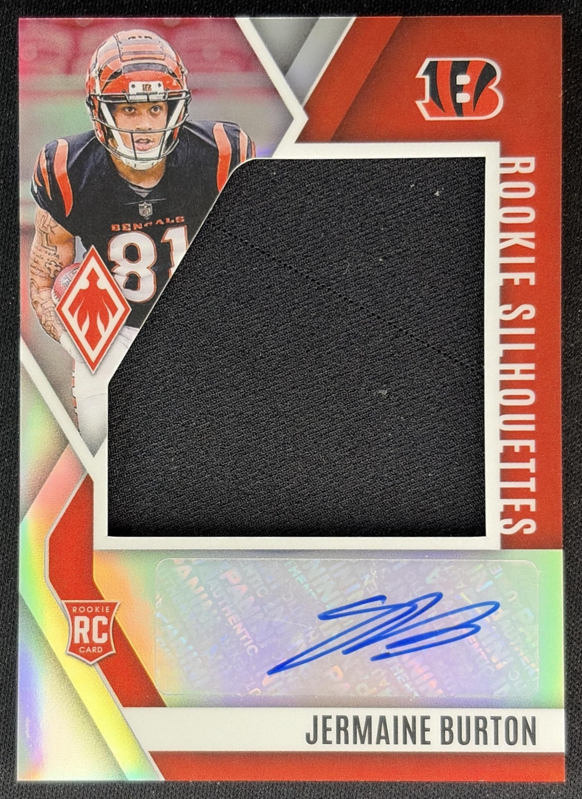 Jermaine Burton 2024 Panini Phoenix Rookie Silhouettes Silver /149 Bengals front