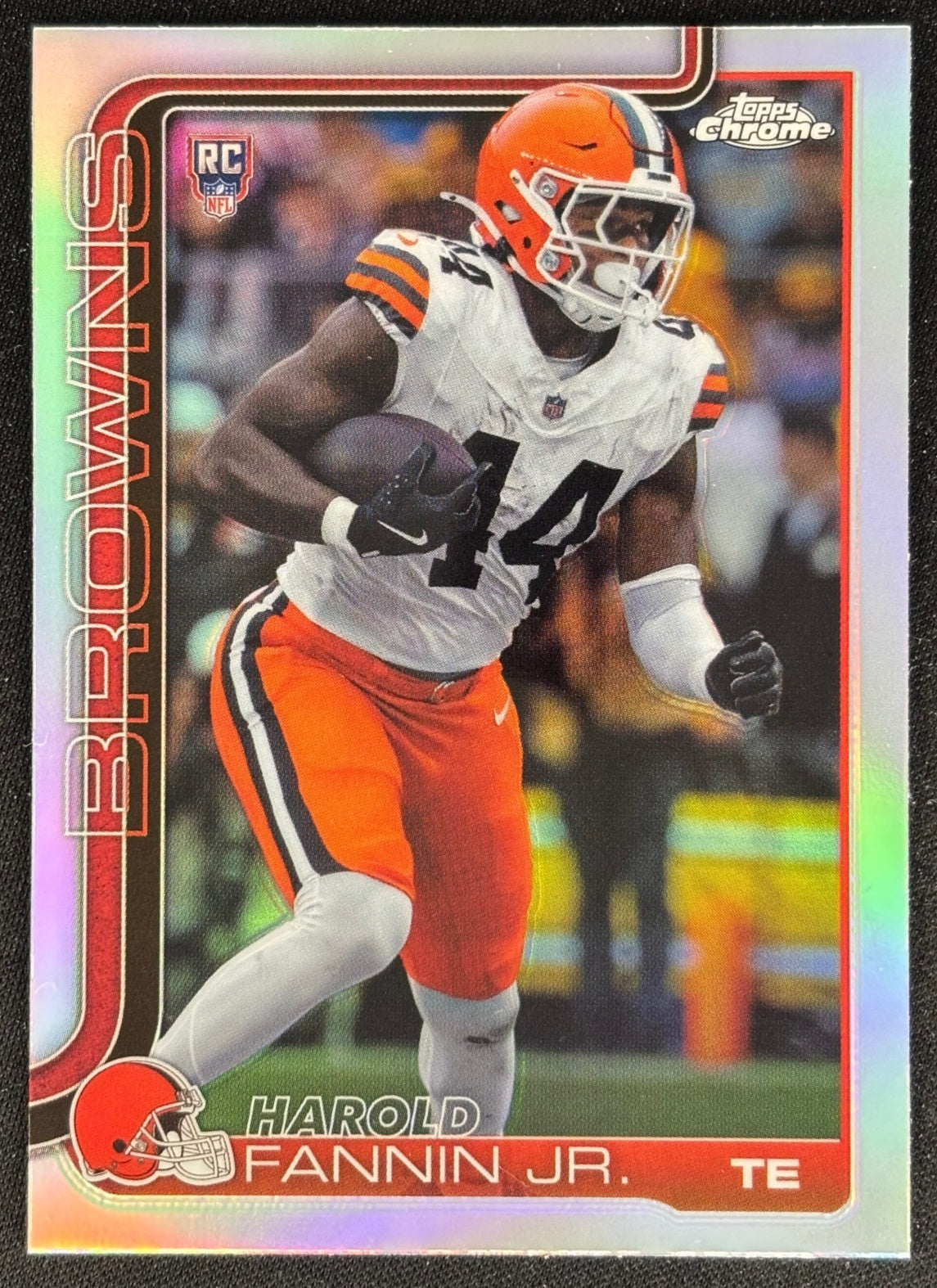 Harold Fannin Jr. 2025 Topps Chrome Rookie Refractor Browns Sports Trading Cards