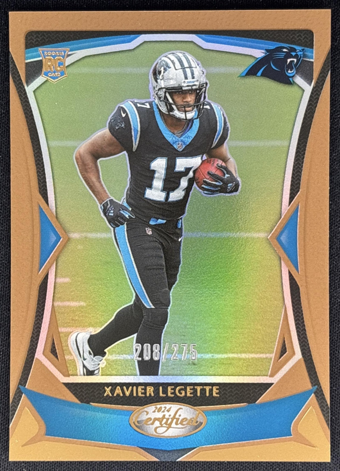 Xavier Legette 2024 Panini Certified Rookies Bronze Mirror /275 Panthers front