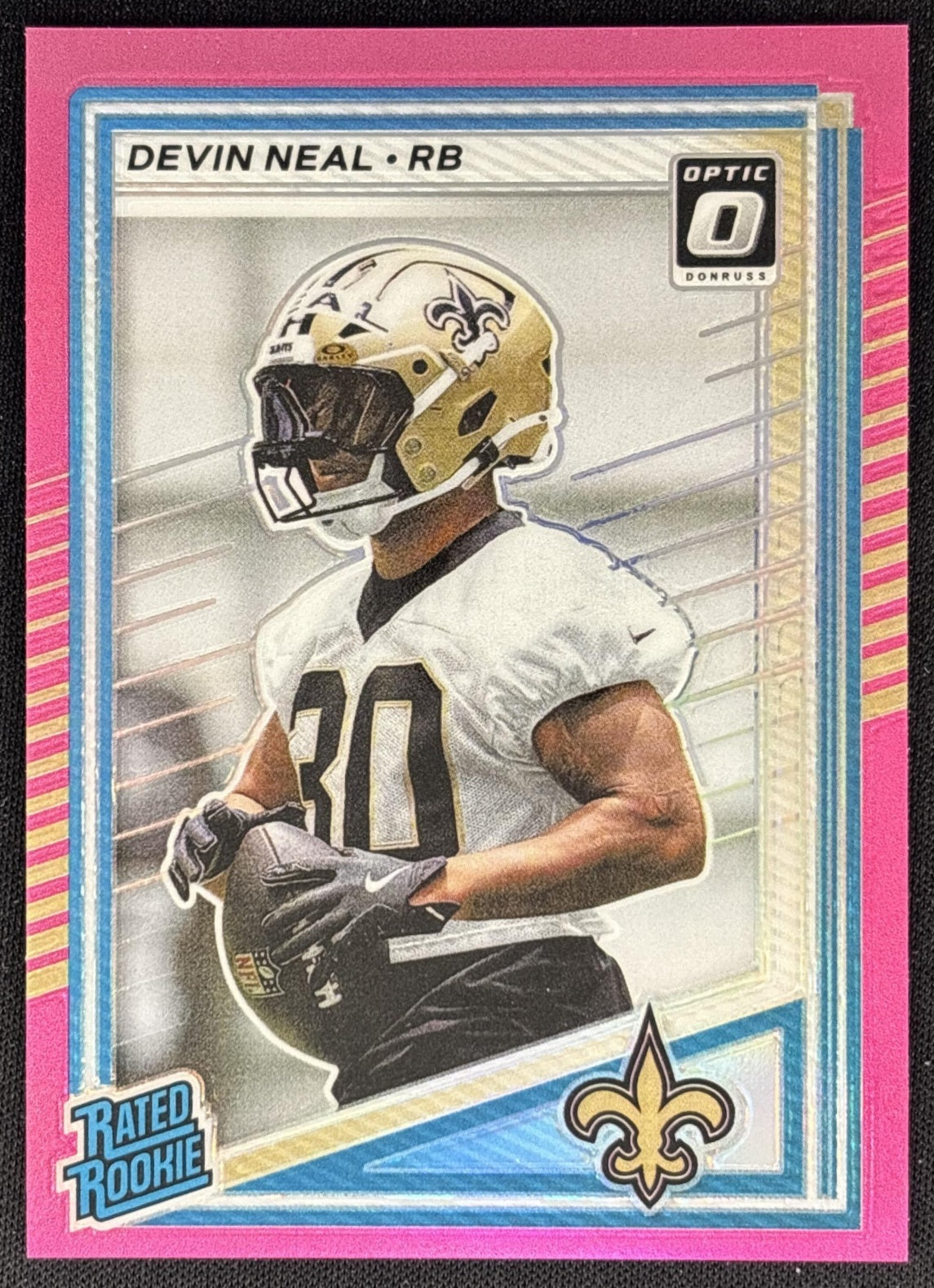 Devin Neal 2025 Panini Donruss Optic Rated Rookie Preview Pink Saints - Front