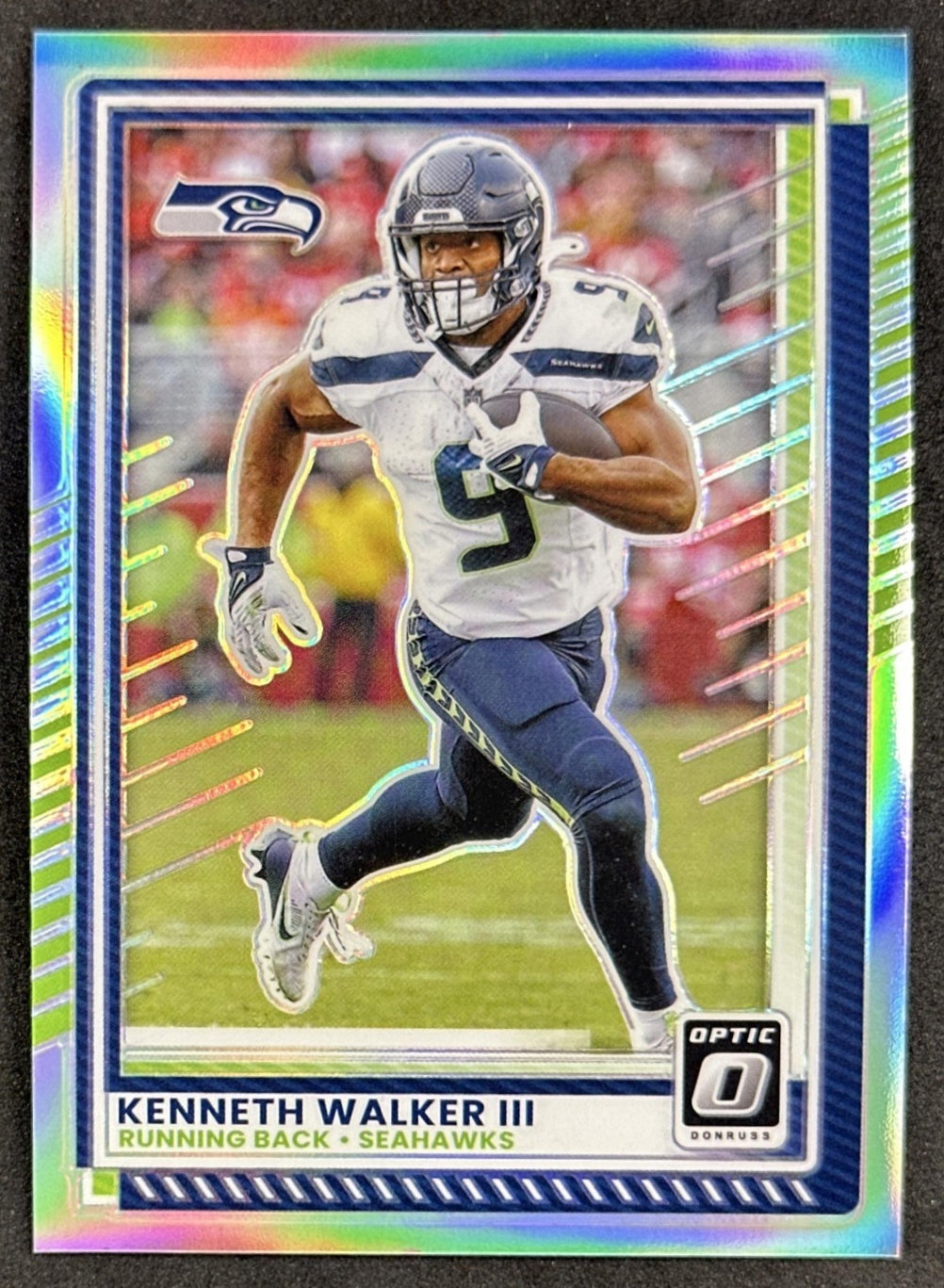 Kenneth Walker III 2025 Panini Donruss Optic Holo Prizm Seahawks front