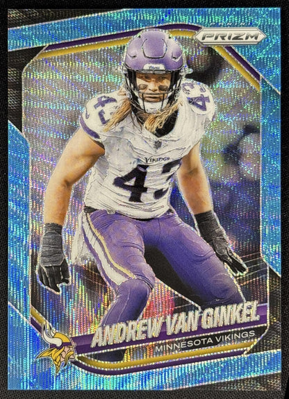 Andrew Van Ginkel 2025 Panini Prizm Blue Wave /230 Vikings Sports Trading Cards