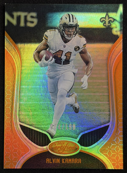 Alvin Kamara 2019 Panini Certified Mirror Orange /199 Saints - front