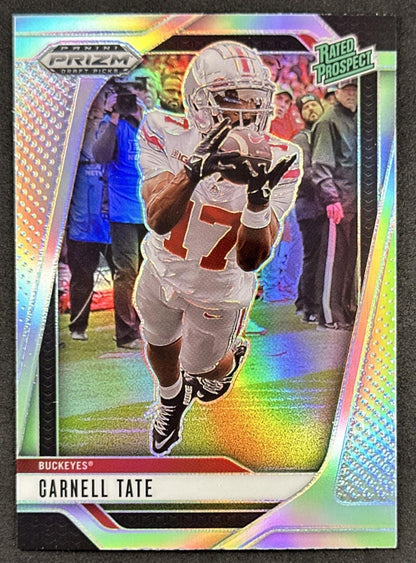 Carnell Tate 2025 Panini Prizm Draft Picks Silver Buckeyes front