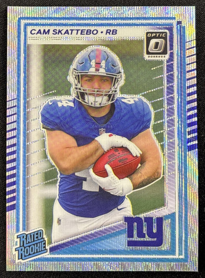Cam Skattebo 2025 Panini Donruss Optic Rated Rookie Wave Prizm /300 Giants