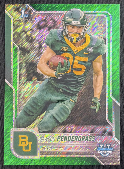 Dawson Pendergrass 2025 Bowman Chrome University Prospects Green Shimmer Refractor /99 Bears