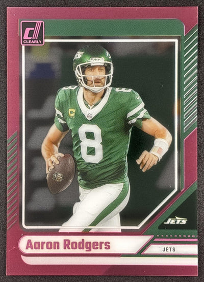 Aaron Rodgers 2024 Panini Clearly Donruss Pink Jets New York Jets Default Title Sports Trading Cards