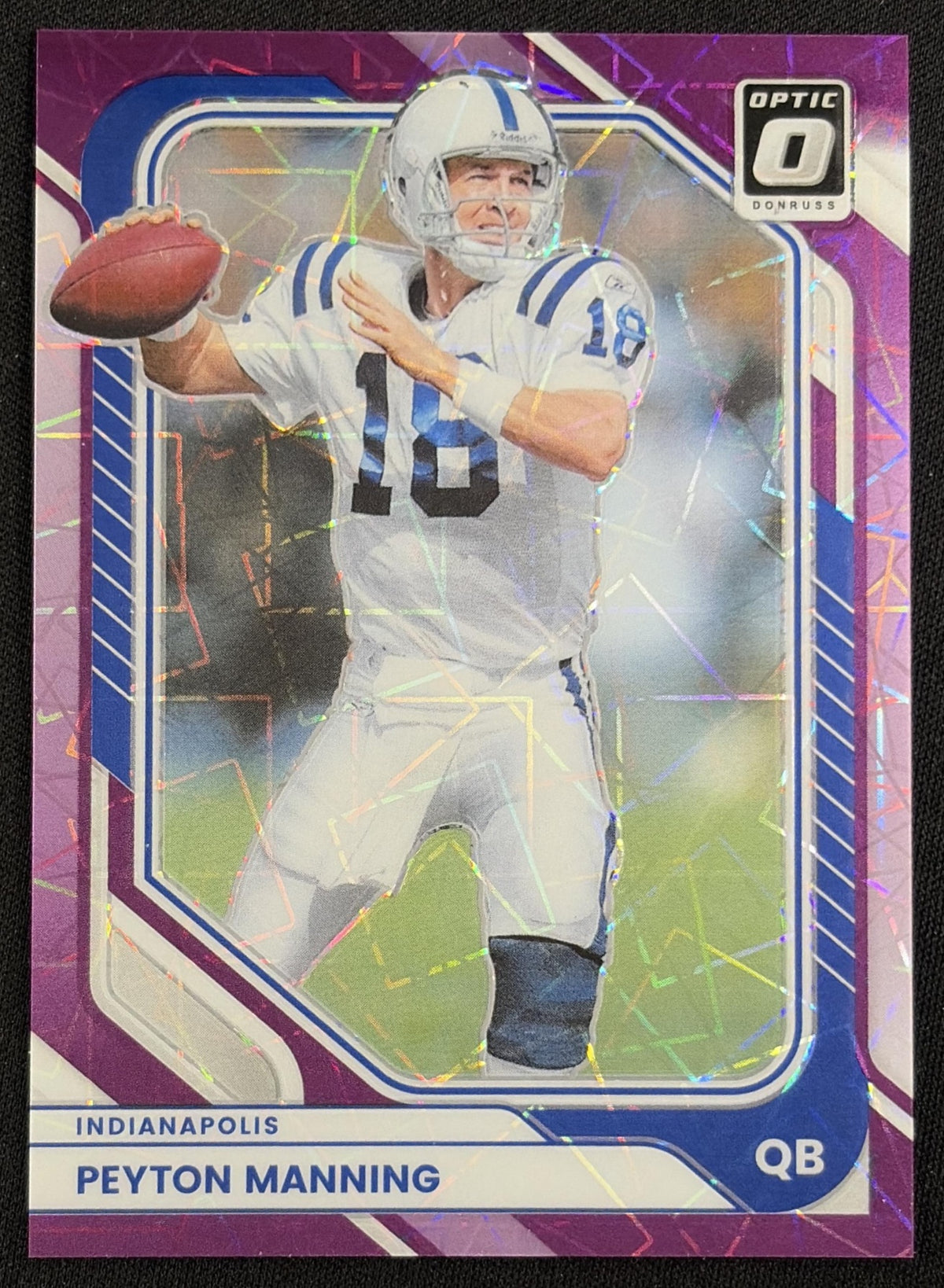 Peyton Manning 2026 Panini Donruss Optic Purple Velocity Colts
