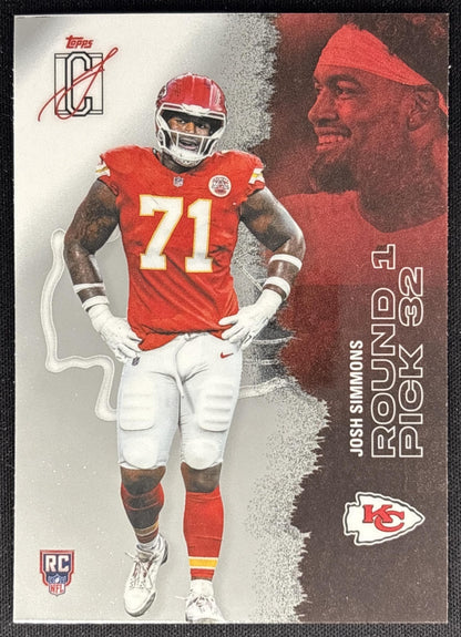 Josh Simmons 2025 Topps Signature Class Chrome Rookie Chiefs Sports Trading Cards