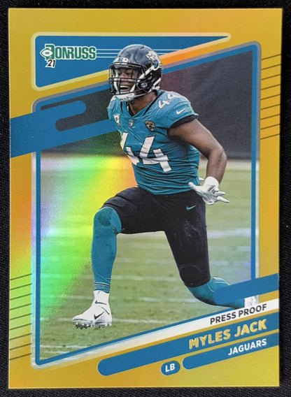 Myles Jack 2021 Panini Donruss Press Proof Premium Jaguars - Jacksonville Jaguars