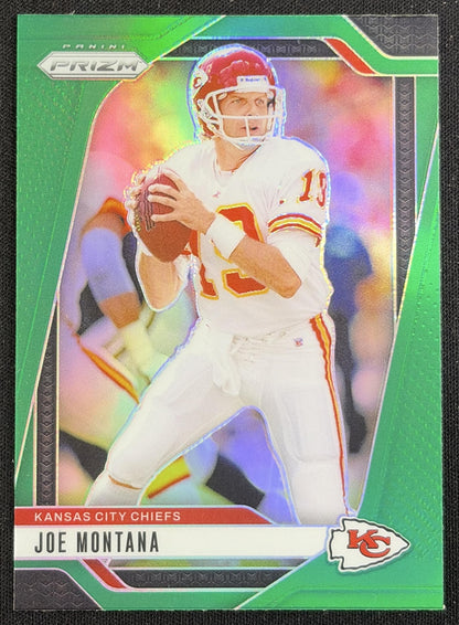 Joe Montana 2024 Panini Prizm Green Chiefs Sports Trading Card