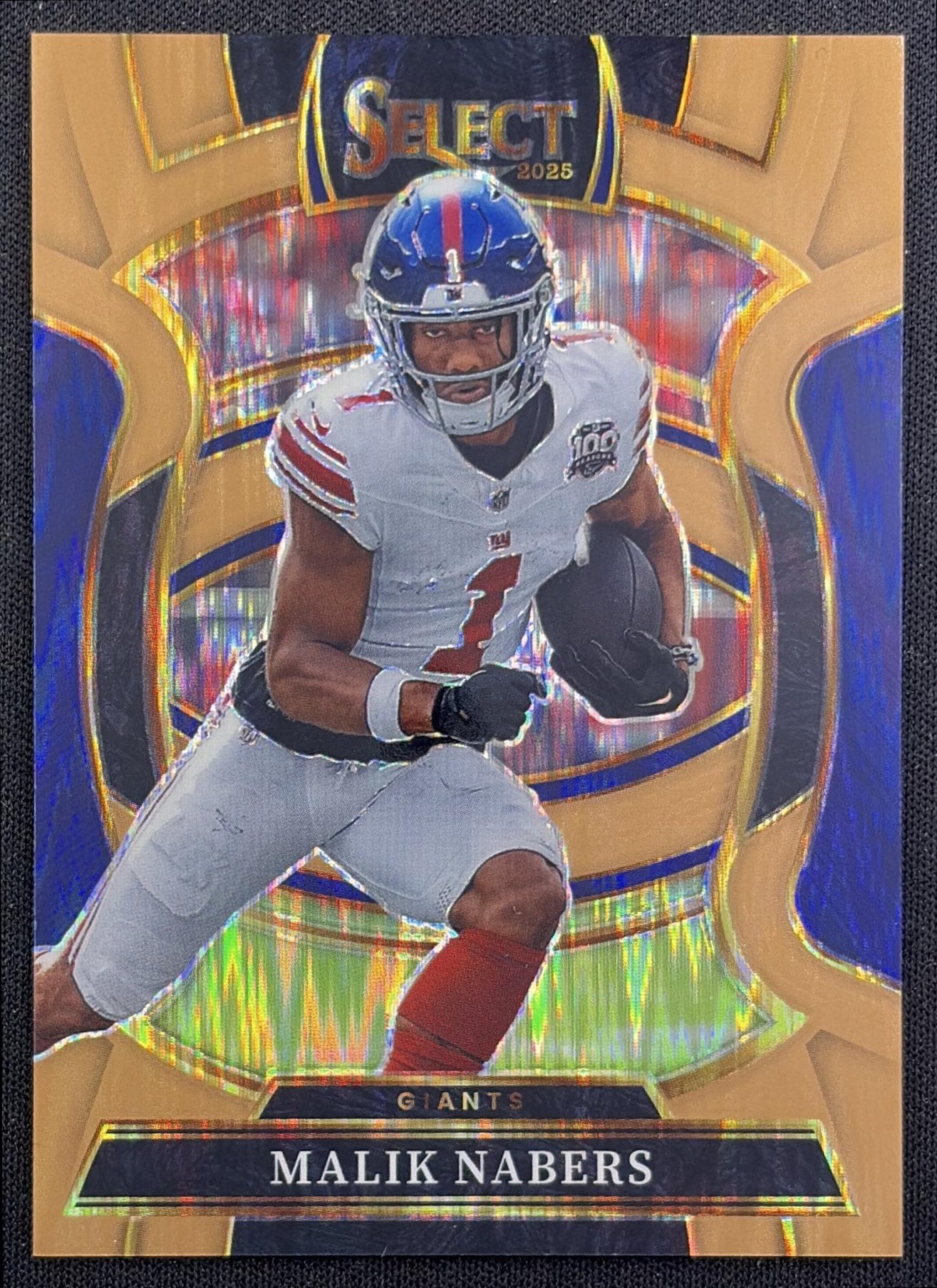 Malik Nabers 2025 Panini Select Concourse Copper Prizm Shock /899 Giants New York Giants