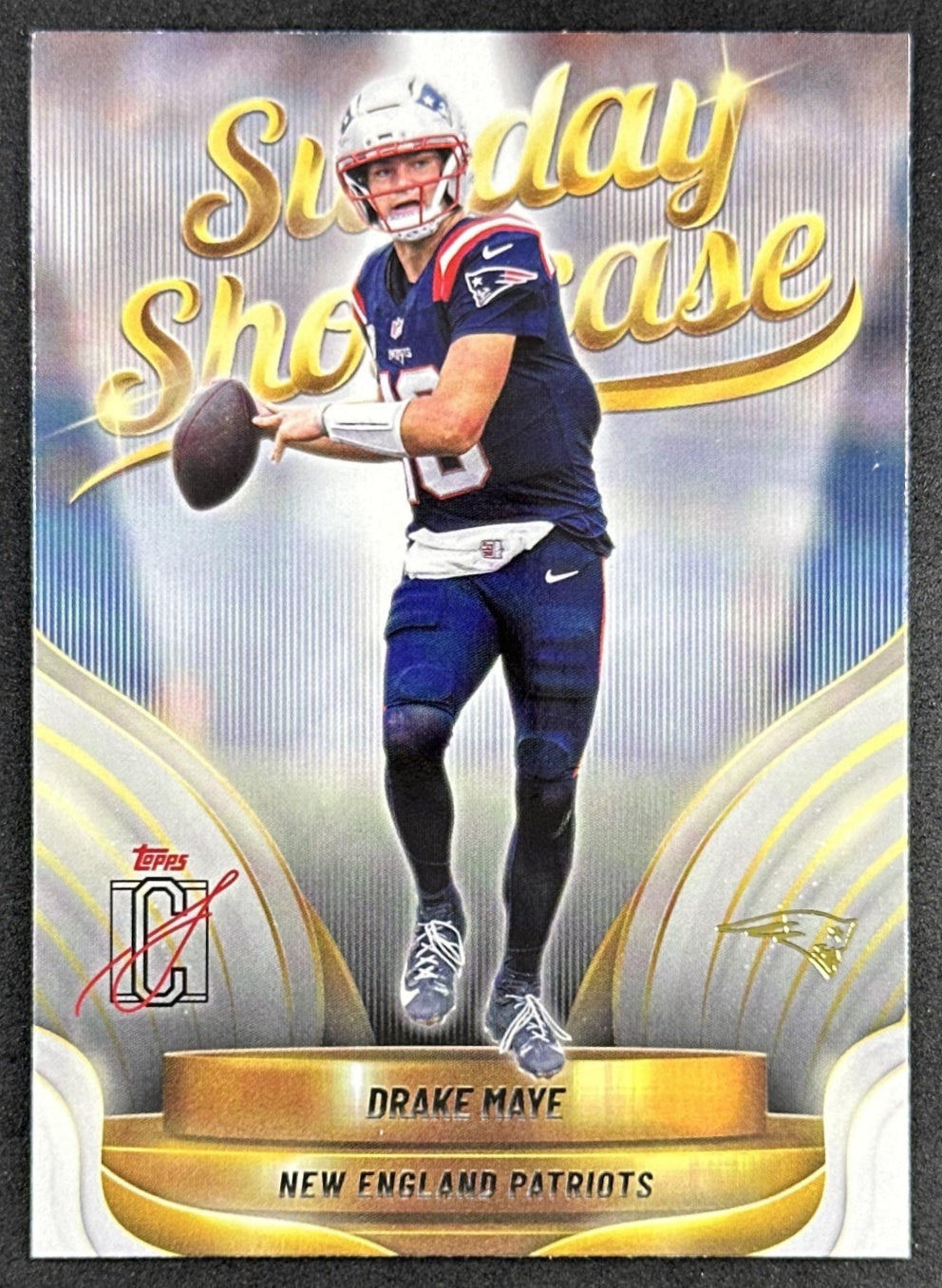 Drake Maye 2025 Topps Signature Class Sunday Showcase Patriots front